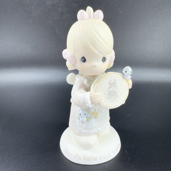 Vintage 1986 Precious Moments Birds of a Feather Collect Together Ceramic Figure - Picture 2 of 9